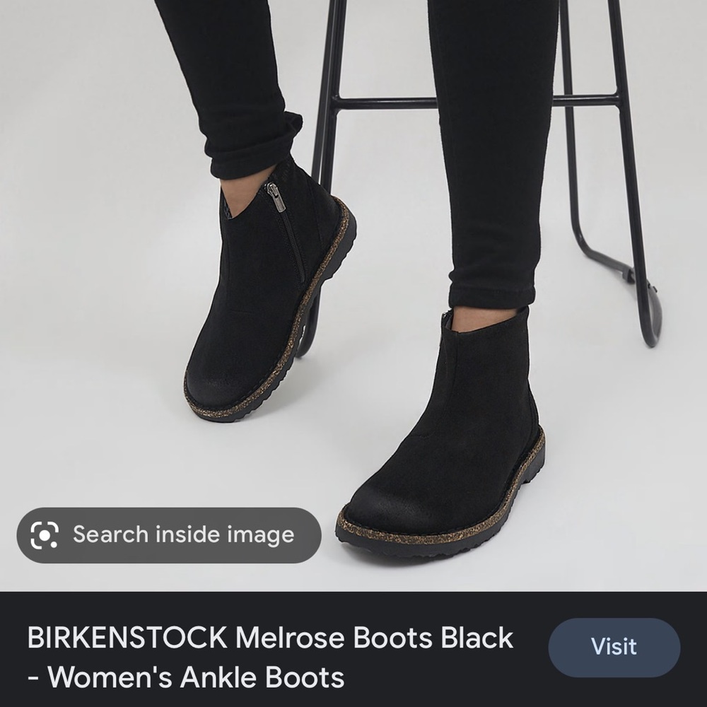 Birkenstock Melrose Black Suede Ankle Zip Bootie